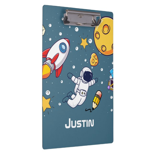 Personalised Astronaut Space School Supplies Clipboard (Right)