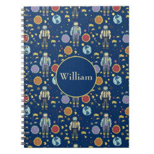 Personalised Astrounaut Space Man Colourful Notebook