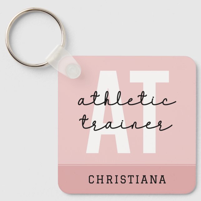 Personalised Athletic Trainer AT Key Ring (Front)