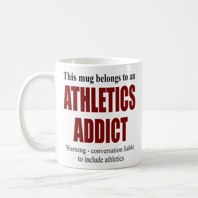 Personalised Athletics Gift Coffee Mug (Left)
