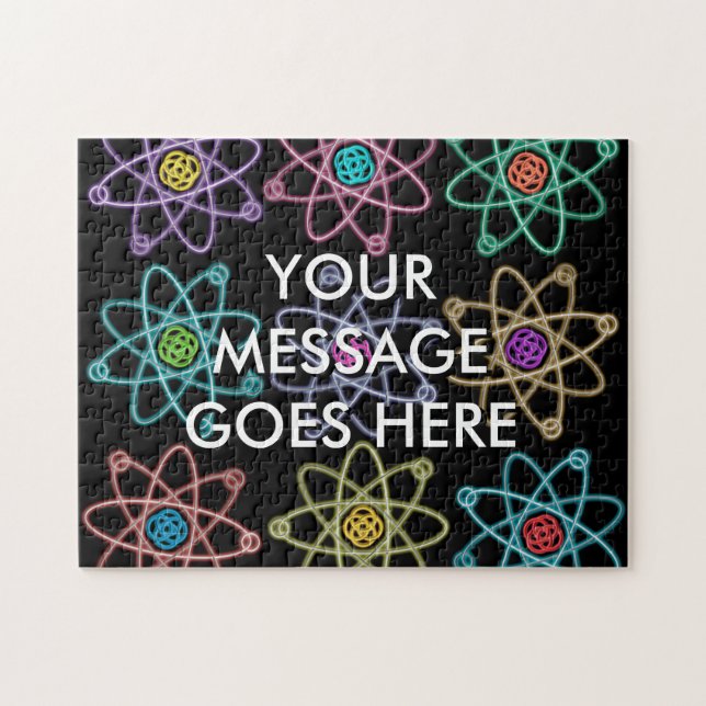 Personalised Atomic Structure Pattern Science Jigsaw Puzzle (Horizontal)