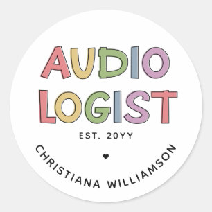 Personalised Audiologist Audiology Graduation Classic Round Sticker