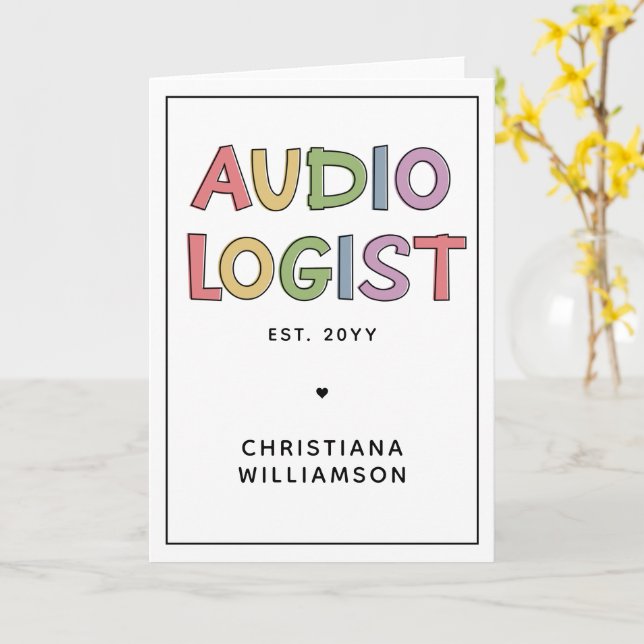 Personalised Audiologist Audiology Graduation Gift Card (Yellow Flower)