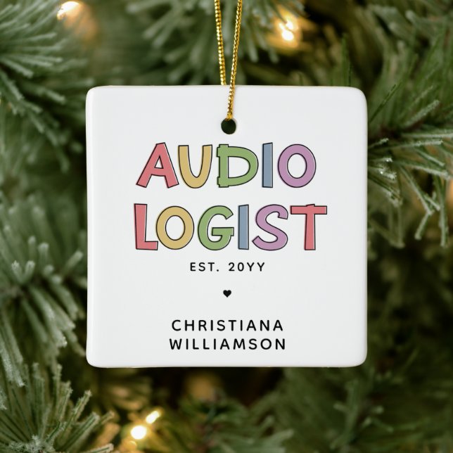Personalised Audiologist Audiology Graduation Gift Ceramic Ornament (Tree)