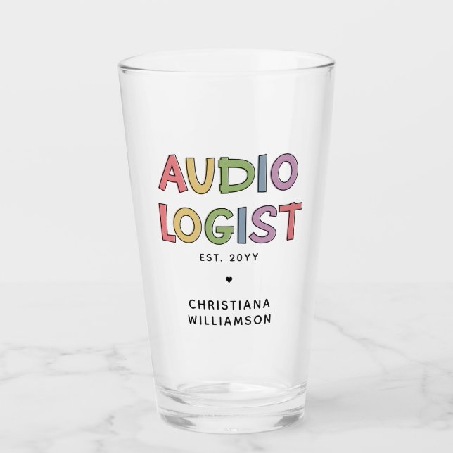 Personalised Audiologist Audiology Graduation Gift Glass (Front)