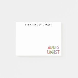 Personalised Audiologist Audiology Graduation Gift Post-it Notes