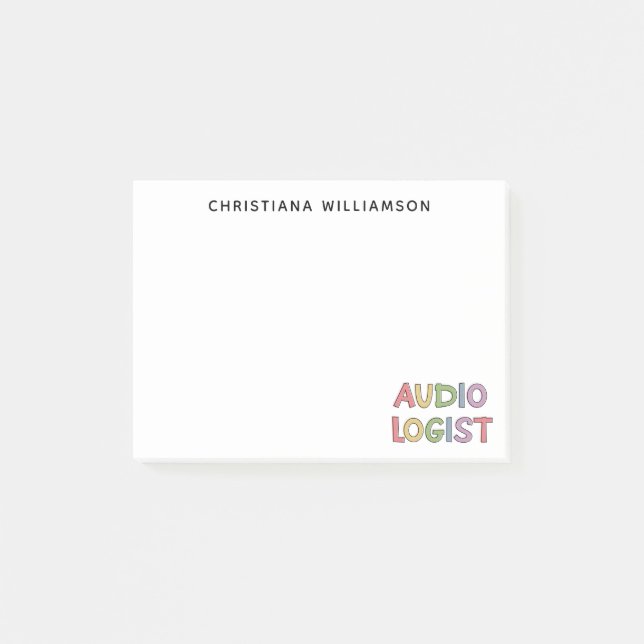 Personalised Audiologist Audiology Graduation Gift Post-it Notes (Front)