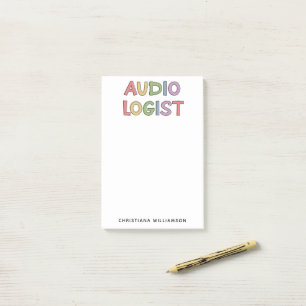 Personalised Audiologist Audiology Graduation Gift Post-it Notes