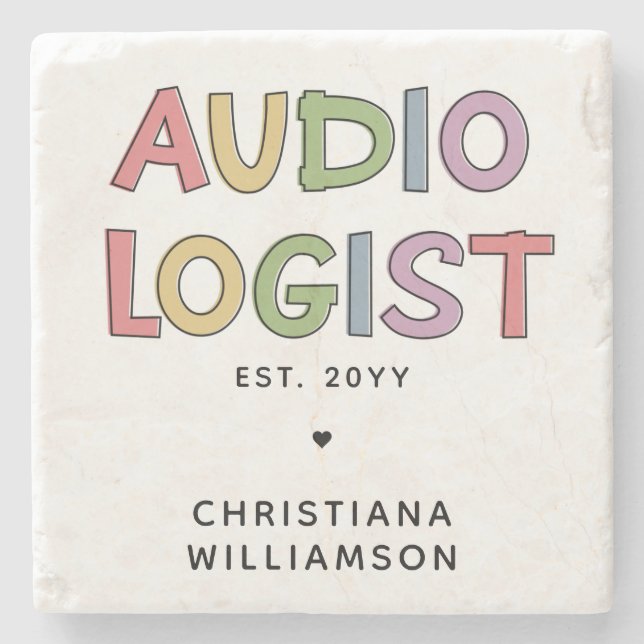Personalised Audiologist Audiology Graduation Gift Stone Coaster (Front)