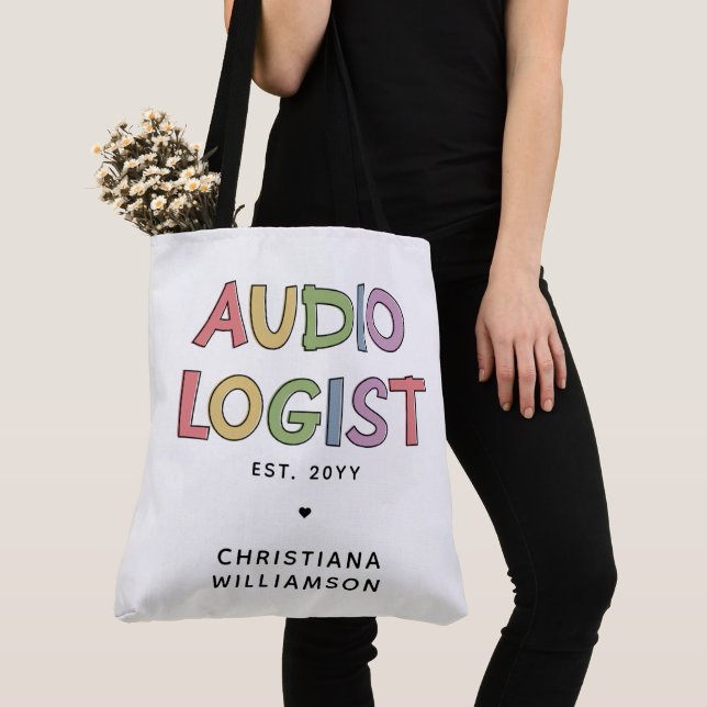 Personalised Audiologist Audiology Graduation Gift Tote Bag (Close Up)