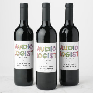 Personalised Audiologist Audiology Graduation Gift Wine Label