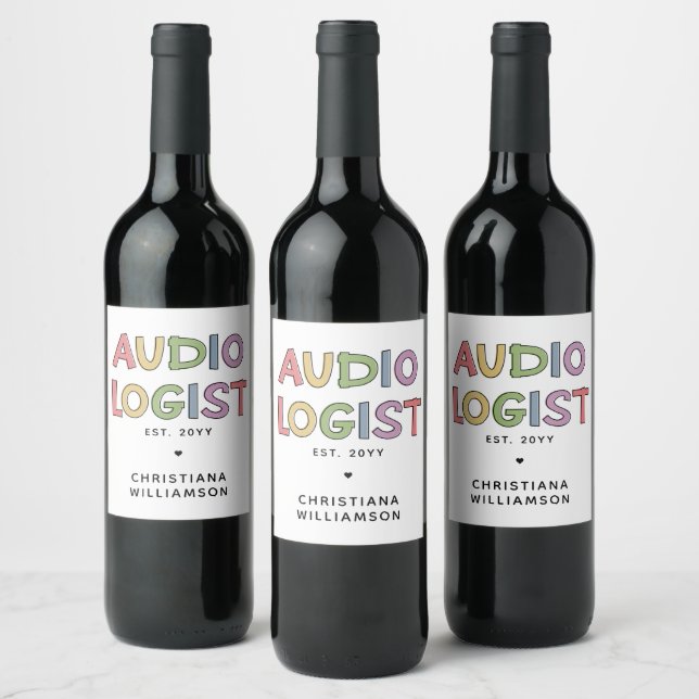 Personalised Audiologist Audiology Graduation Gift Wine Label (Bottles)