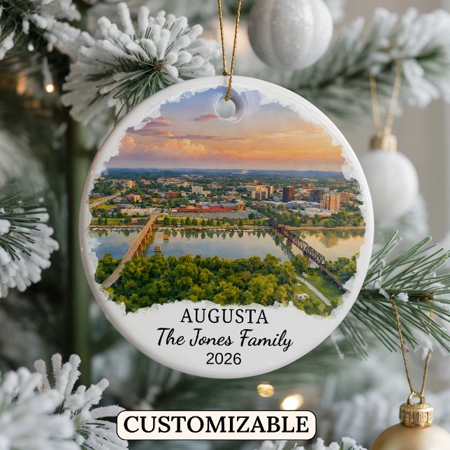 Personalised Augusta Ornament, Custom Georgia Ceramic Tree Decoration (Creator Uploaded)