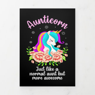Personalised Aunt | Auntie Mothers Day Gift Tri-Fold Announcement