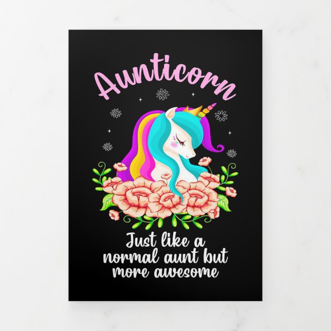 Personalised Aunt | Auntie Mothers Day Gift Tri-Fold Announcement (Cover)