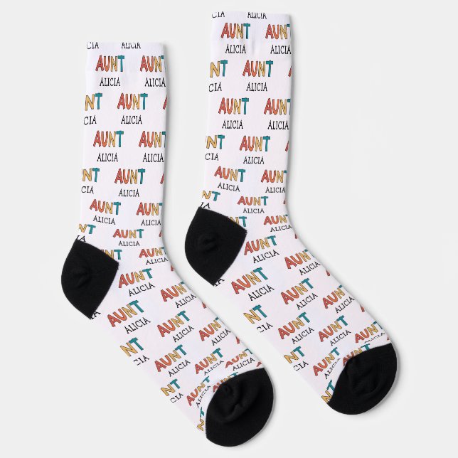 Personalised Aunt Retro Gift Best Auntie Ever Cute Socks (Right)