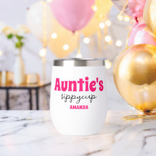 Personalised Auntie's Sippy Cup Wine Tumbler