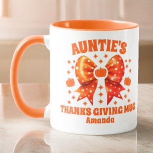 Personalised Auntie's Thanksgiving Mug