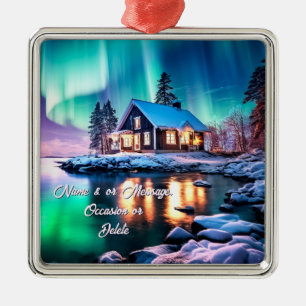 Personalised Aurora Borealis Ornament. Many Styles Metal Tree Decoration