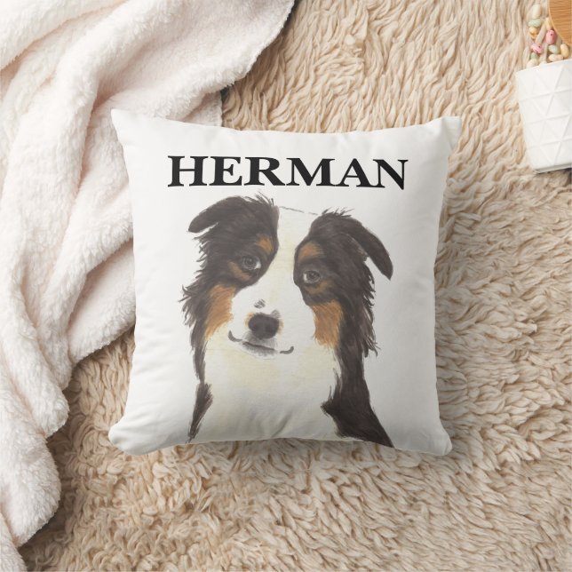 Personalised Aussie Australian Shepherd Reversible Cushion (Blanket)