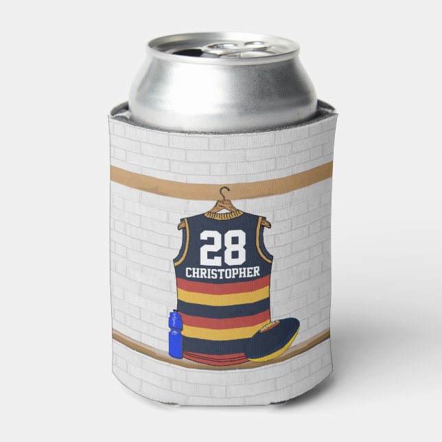 Personalised Aussie Rules Football Jersey BRY Can Cooler (Can Front)