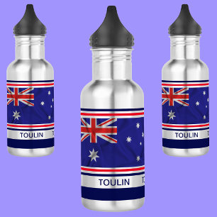 Personalised Australia Flag 532 Ml Water Bottle