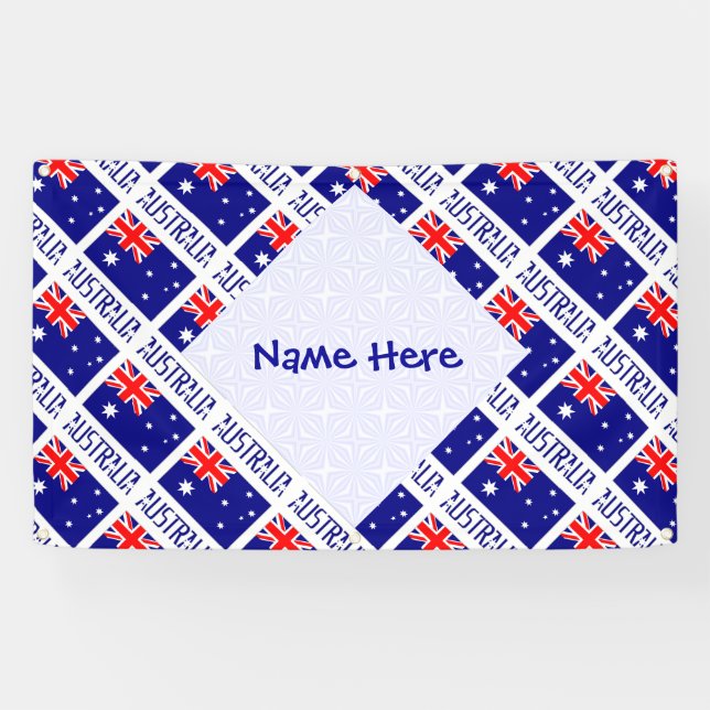 Personalised Australia Flag Tiled Banner (Horizontal)