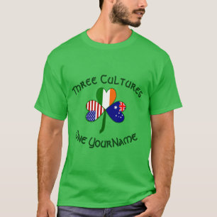 Personalised Australia Ireland USA Shamrock Men T-Shirt