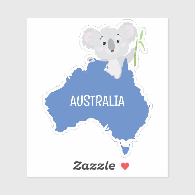 Personalised Australia Map with Grey Koala (Sheet)