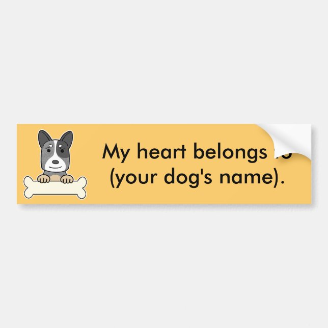 Personalised Australian Cattle Dog Bumper Sticker (Front)