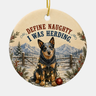 Personalised Australian Cattle Dog Christmas Ceramic Tree Decoration