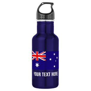 Personalised Australian flag water bottles for Aus