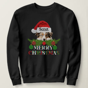 Personalised Australian Shepherd Merry Christmas Sweatshirt