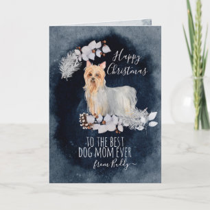 Personalised Australian Silky Terrier Christmas Holiday Card