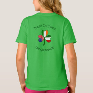 Personalised Austria Ireland USA Shamrock T-Shirt