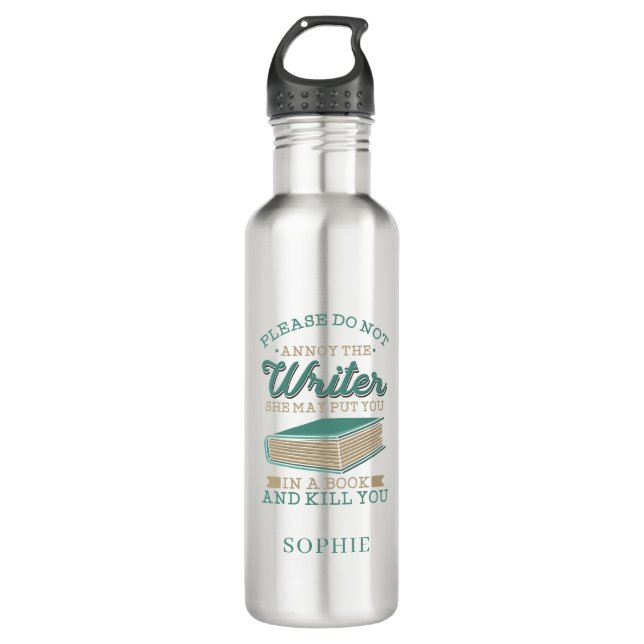 Personalised Author Gag Do Not Annoy The Writer 710 Ml Water Bottle (Front)