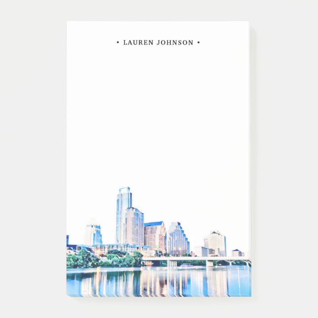 Personalised Autin Texas Skyline Post-it Notes (Front)