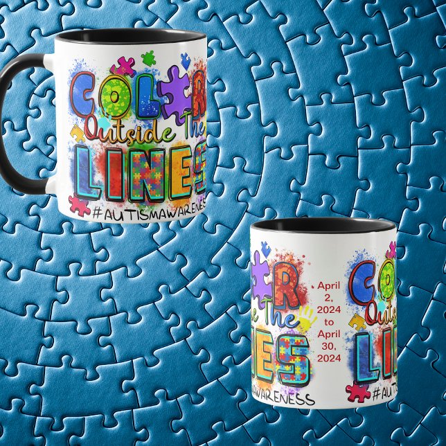 Personalised Autism Acceptance Month Ceramic Mug (Celebrate Autism Acceptance Month with a splash of color and a personal touch with this mug!)