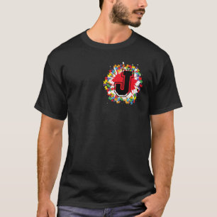 Personalised Autism Awareness Initial J Letter Mon T-Shirt