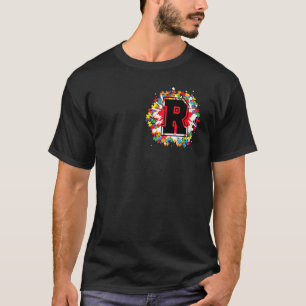 Personalised Autism Awareness Initial R Letter Mon T-Shirt