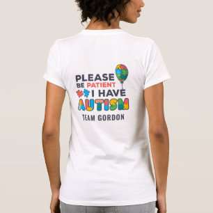 Personalised Autism Awareness Please Be Patient T-Shirt