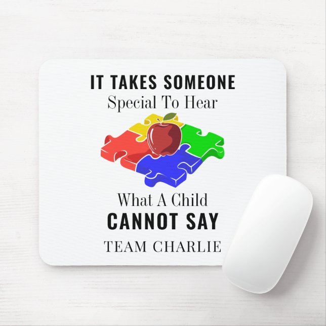 Personalised Autism Awareness Special Ed Teacher Mouse Mat (With Mouse)
