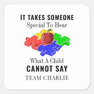 Personalised Autism Awareness Special Ed Teacher Square Sticker