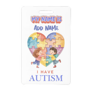 Personalised Autism ID Card – Emergency Alert  Badge
