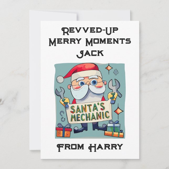 Personalised Auto Mechanic Christmas Card (Front)