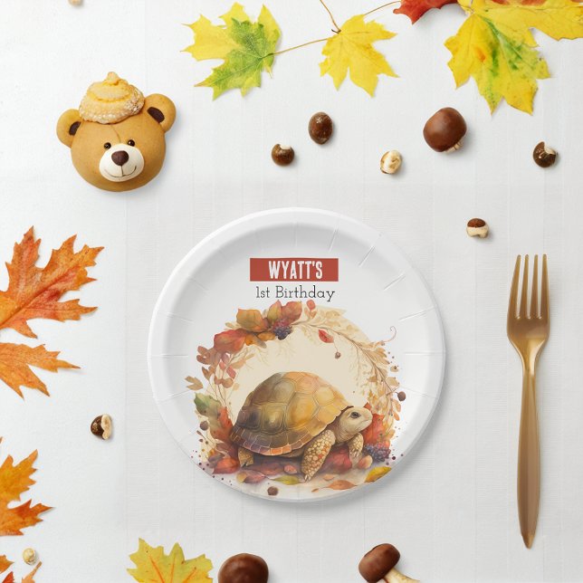Personalised Autumn Animal Themed Birthday  Paper Plate (Creator Uploaded)