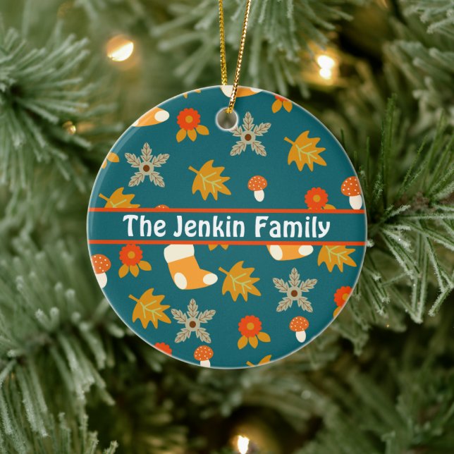 Personalised Autumn  Ceramic Tree Decoration (Tree)