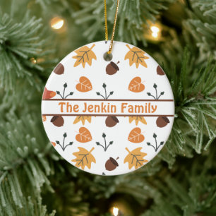 Personalised Autumn Ceramic Tree Decoration