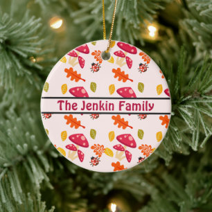 Personalised Autumn Ceramic Tree Decoration