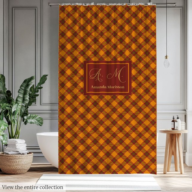 Personalised Autumn Curtain Trendy Tartan Style (Personalized Autumn Curtain Trendy Tartan Style)